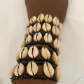 5 Cowrie Shell Black beaded Bracelets