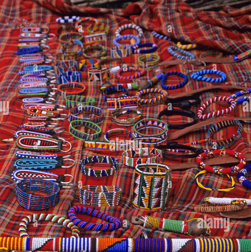 Colorful Beaded Maasai Cuff Bracelets