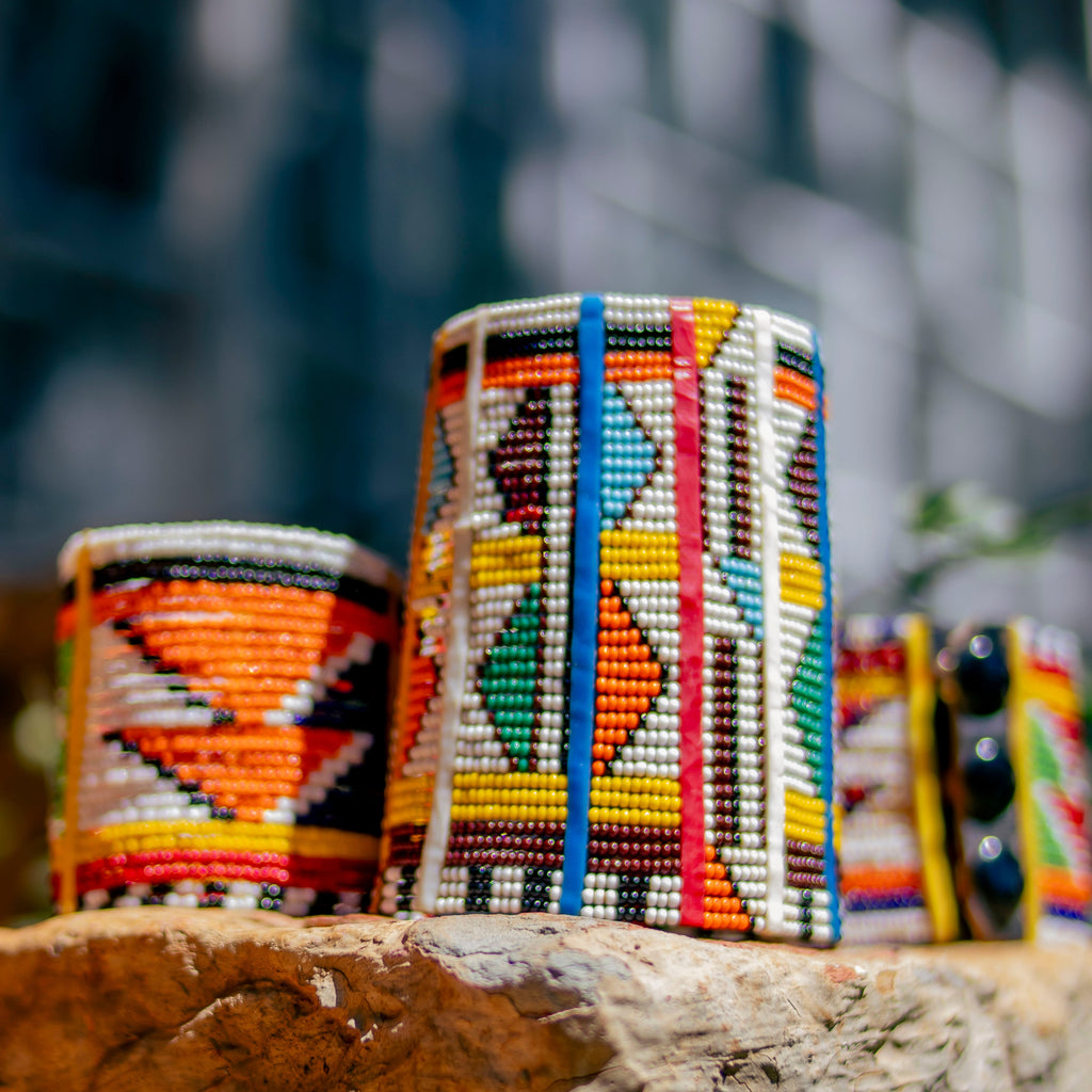 Colourful Beaded 3-Snap Button Bracelet